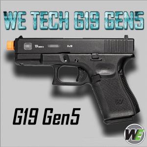 [매장입고] WE Glock19 Gen5 메탈 슬라이드 핸드건 (레이져 각인버젼)
